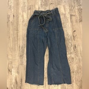 Wide leg tie jeans